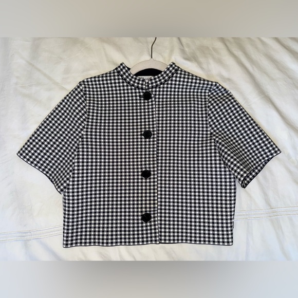 Cropped Jacket Gray and Black Check'n'Dior Knit | DIOR - Picture 4 of 11